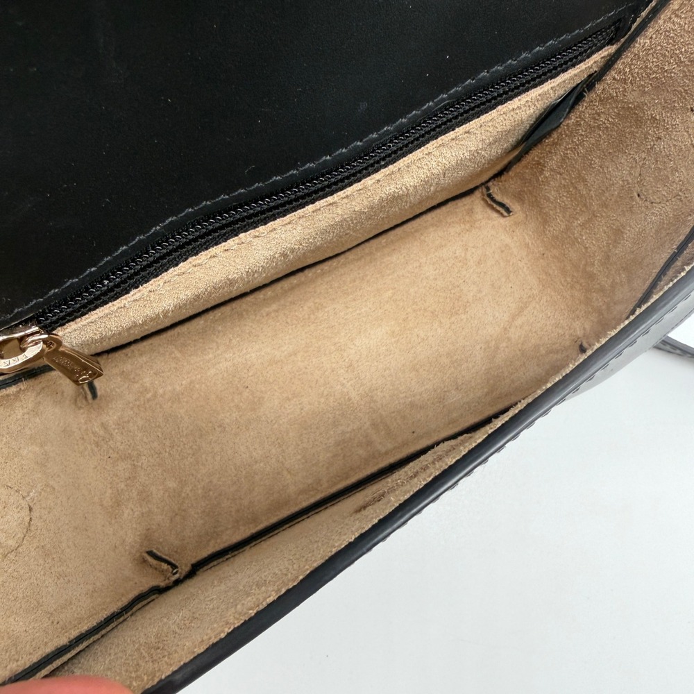LONGCHAMP Box-Trot Leather Crossbody Bag Black Gold Medallion Flap Classic Small - Picture 9 of 16